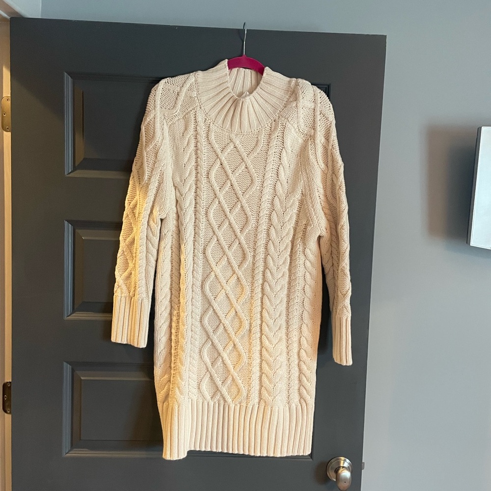 Hyacinth House  Cream Cable Knit Dress